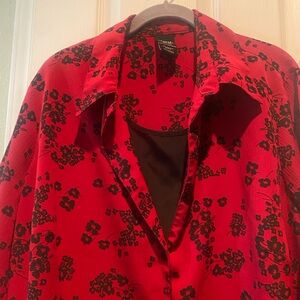 George Red and Black Floral Blazer